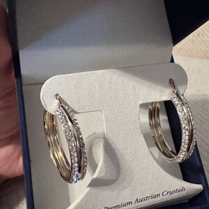 Sofia James Silver hoop earrings with crystals